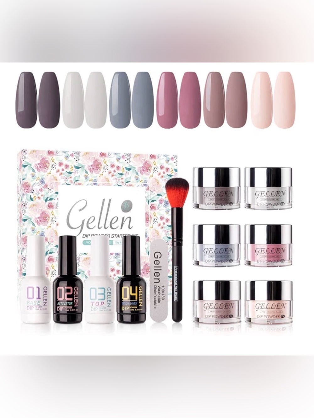 NWT- Gellen 6 Color Dip Powder Starter Kit